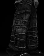 OVERSIZED DISTRESSED DENIM CARGO JEANS (ALLOY WASH)