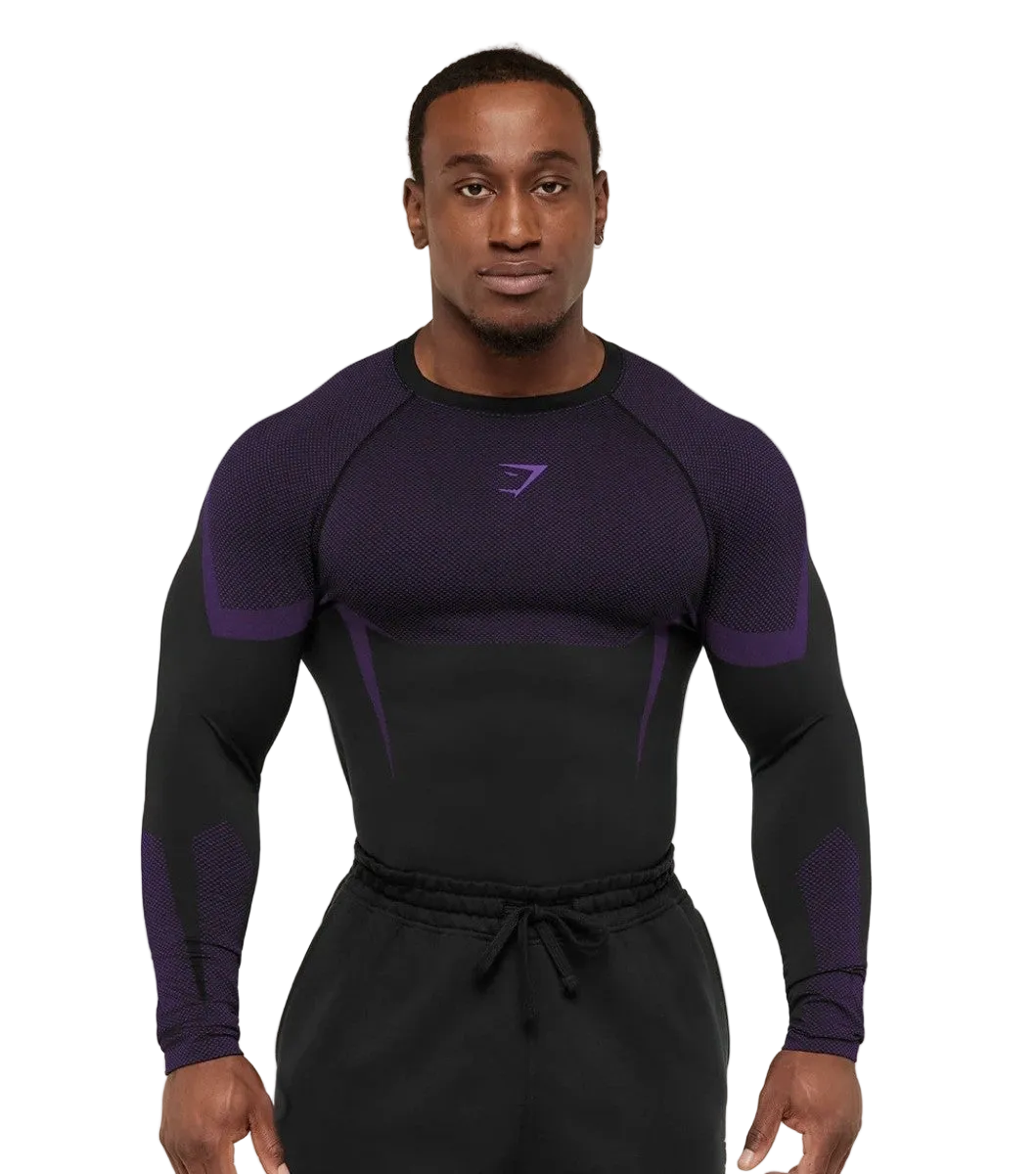 ONYX 5.0 SEAMLESS LONG SLEEVE T-SHIRT (BLACK/ATHLETIC PURPLE)