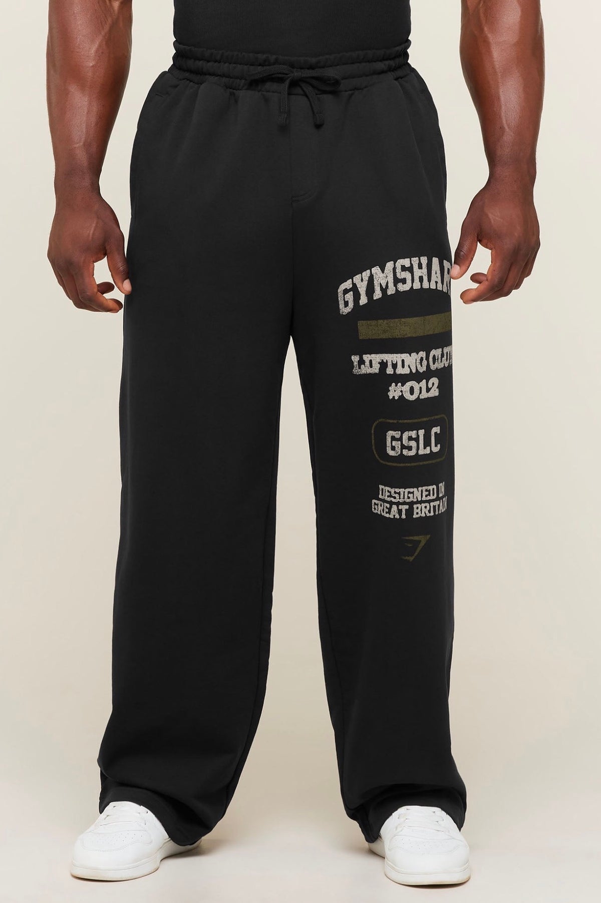 GYMSHARK GLOBAL LIFTING WIDE LEG PANTS (BLACK)