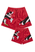 LOONEY TUNES BASKETBALL SHORTS-1098 (RED)