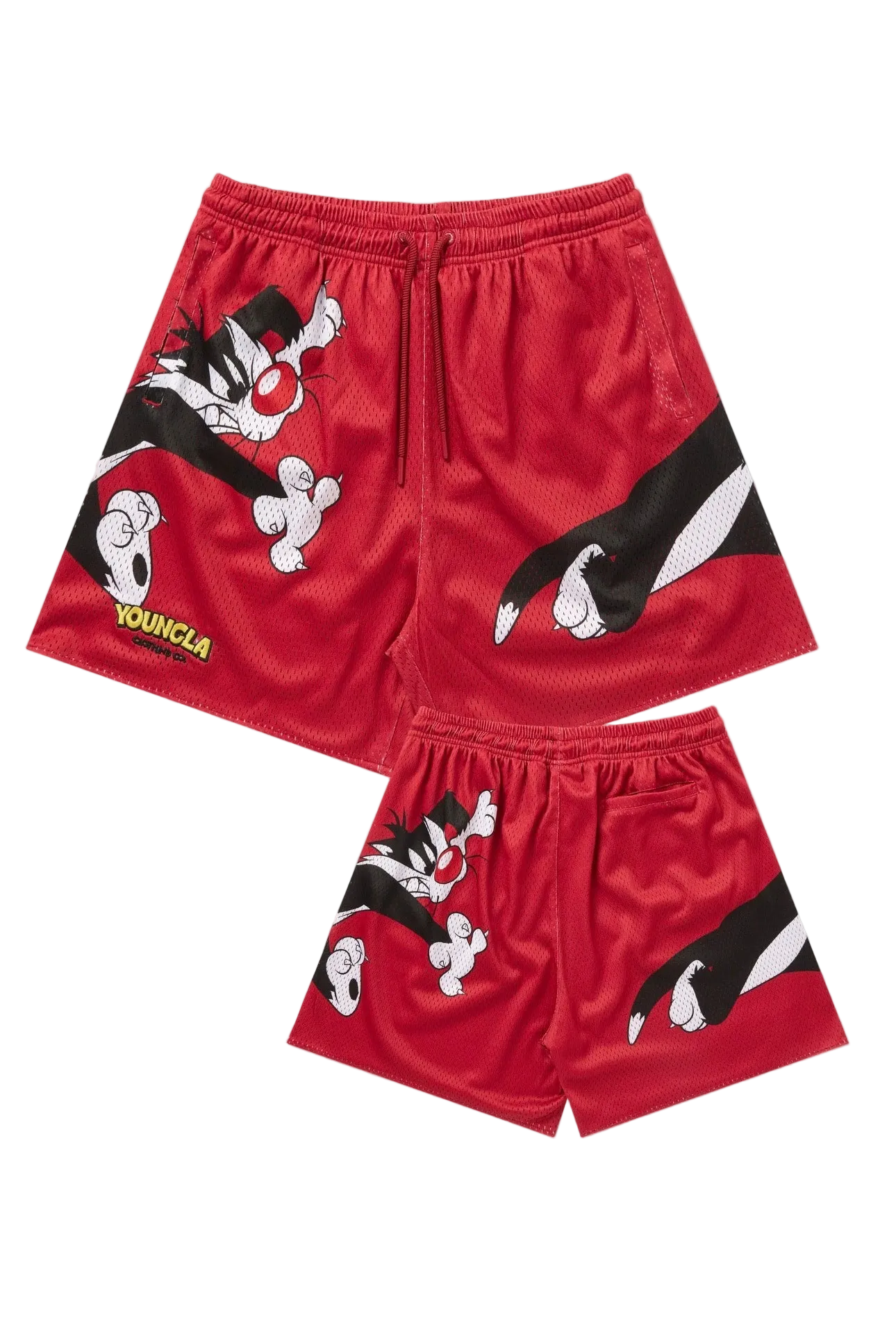 LOONEY TUNES BASKETBALL SHORTS-1098 (RED)