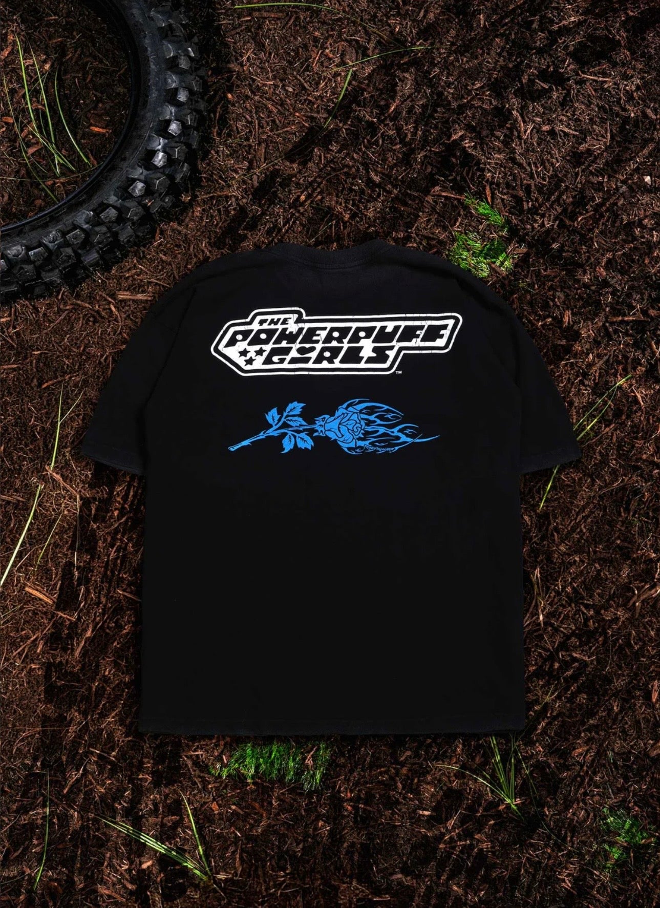 ROWDY BLUE AMERICAN CLASSIC OVERSIZED TEE IN VINTAGE BLACK