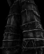 OVERSIZED DISTRESSED DENIM CARGO JEANS (ALLOY WASH)