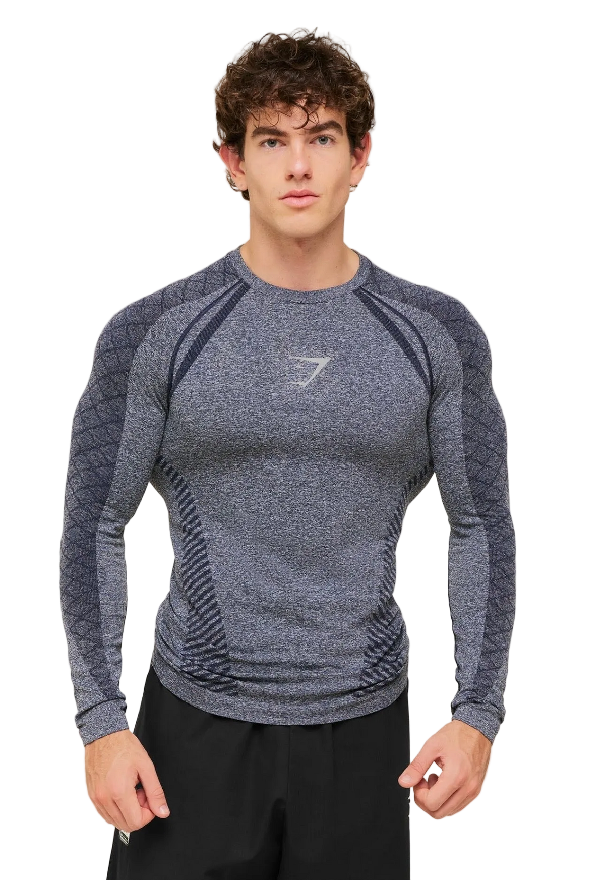 GYMSHARK DEVANT SEAMLESS LONG SLEEVE (HEAVY BLUE)