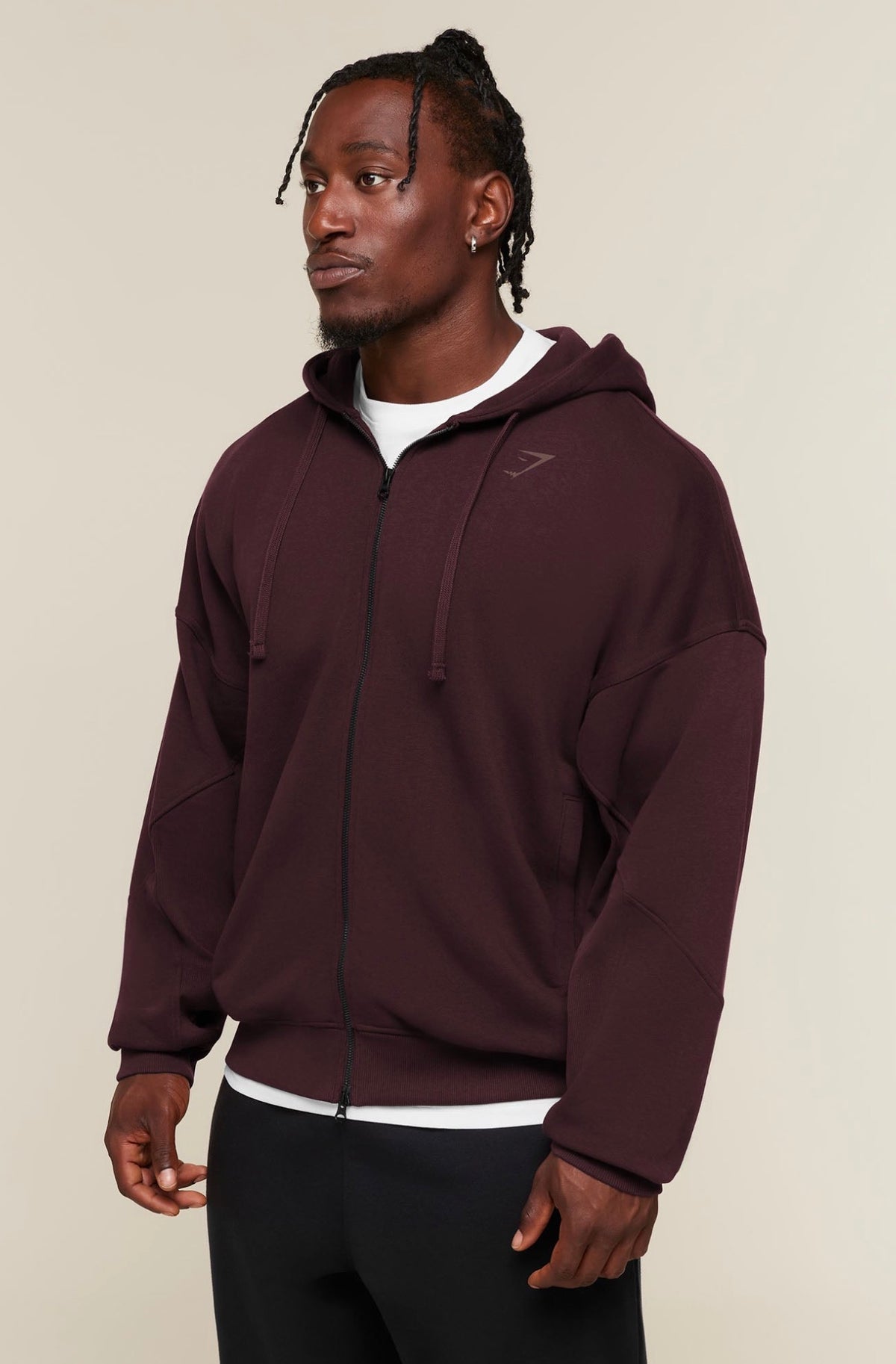 GYMSHARK POWER ZIP UP HOODIE (CHERRY PURPLE)