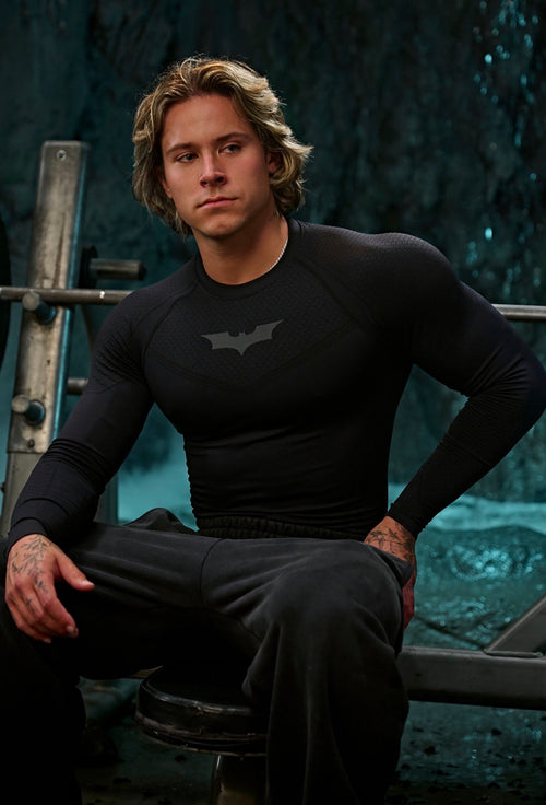 BATMAN COMPRESSION LONGSLEEVES-8004 (ALL-BLACK)