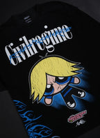 ROWDY BLUE AMERICAN CLASSIC OVERSIZED TEE IN VINTAGE BLACK