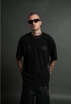 DARK POWER “SIDE BY SIDE” SERIES PREMIUM OVERSIZED TEEIN BLACK