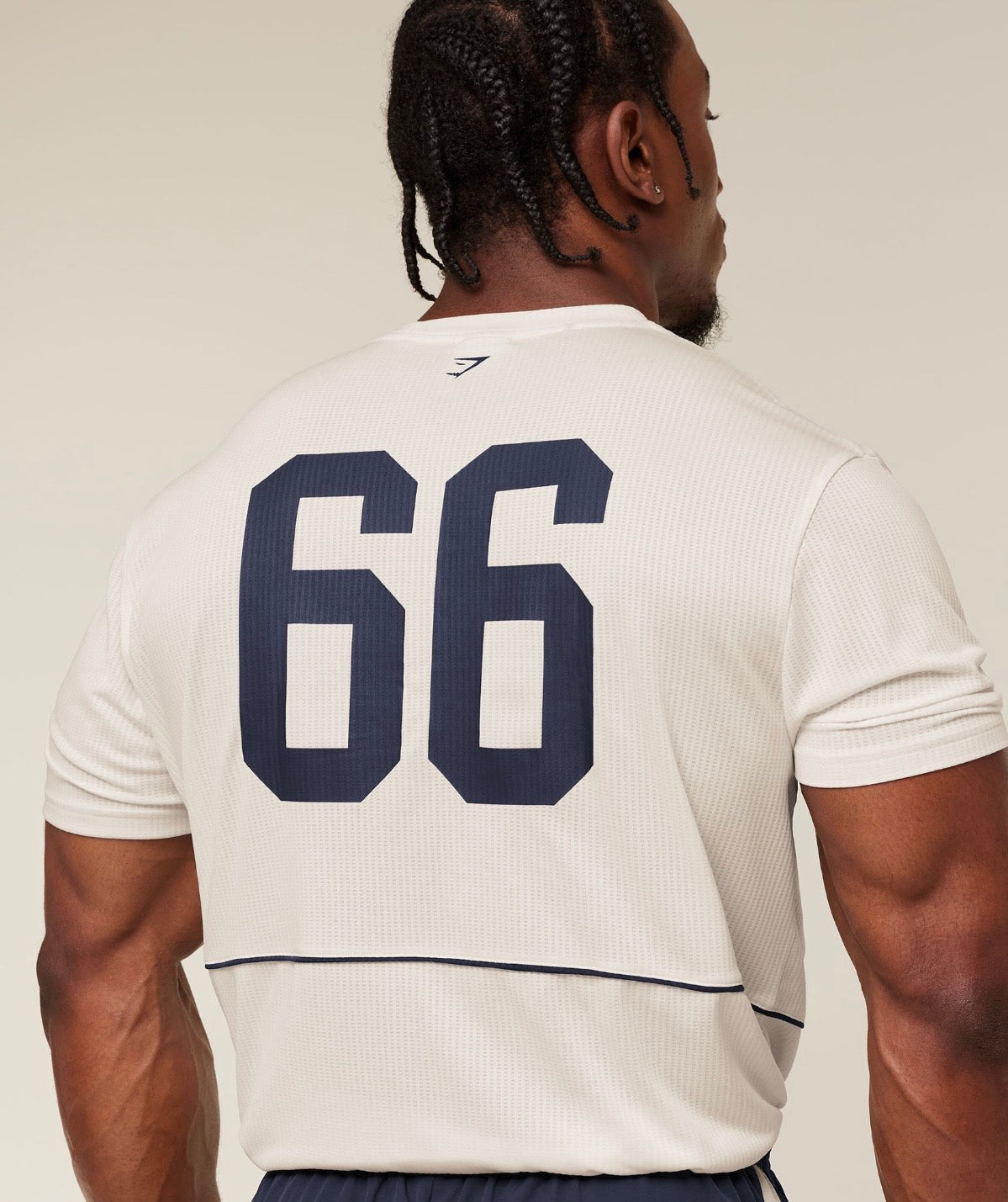 GYMSHARK COLLEGIATE TECH T-SHIRT (SOFT WHITE)