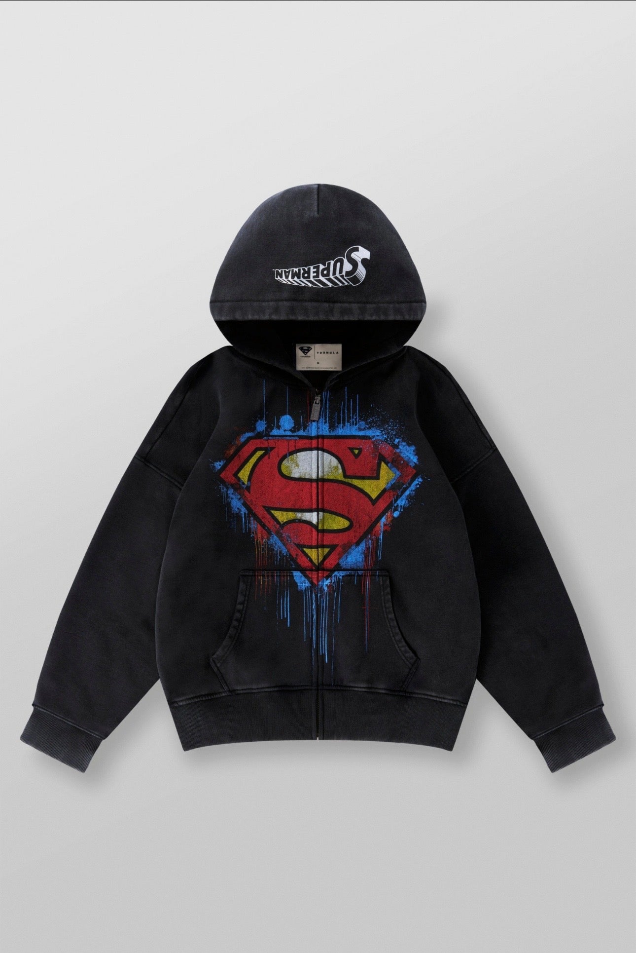 SUPERMAN DRIP ZIP-UPS-5011 (BLACK)