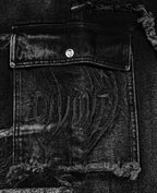 OVERSIZED DISTRESSED DENIM CARGO JEANS (ALLOY WASH)