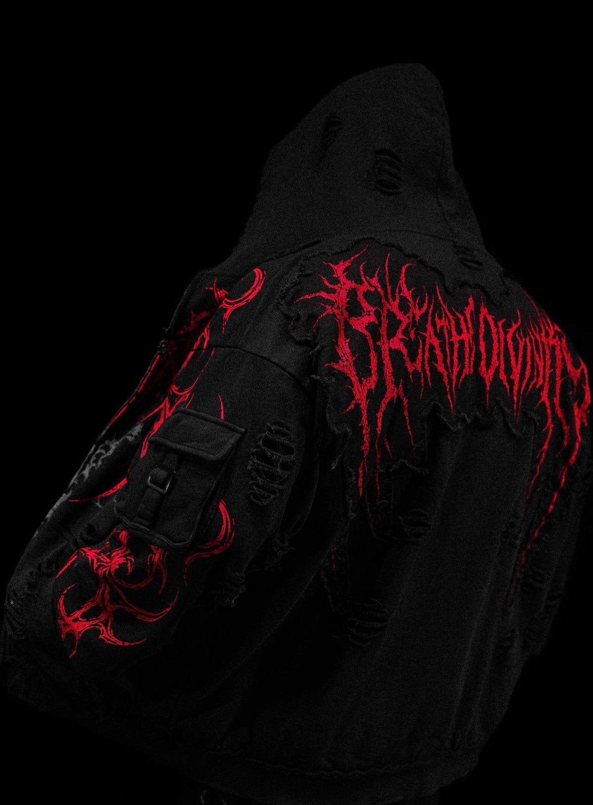VINDICATOR TARNISHED CARGO OVERSIZED ZIP-UP HOODIE (NIGHTMARE )