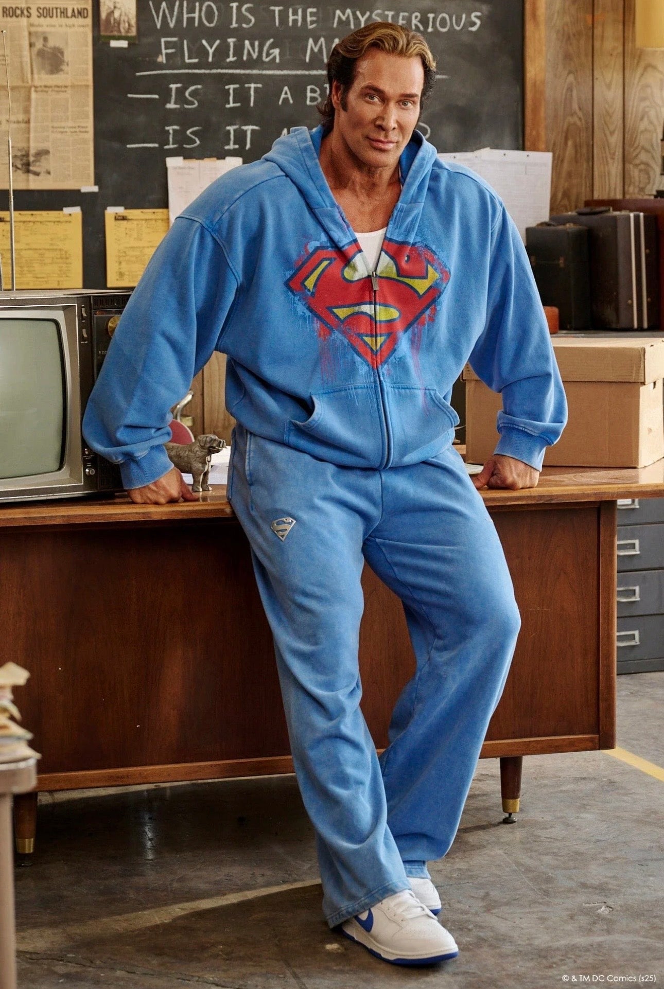 SUPERMAN SWEATS-2032 (BLUE)