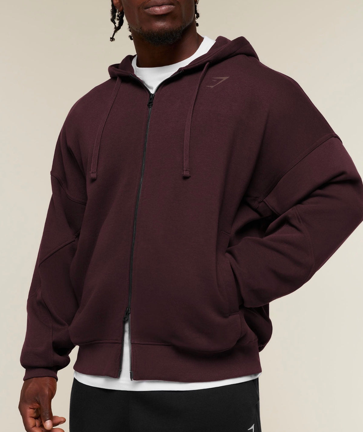 GYMSHARK POWER ZIP UP HOODIE (CHERRY PURPLE)