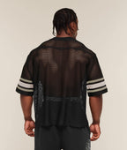 GYMSHARK COLLECTIVE MESH CONTRAST JERSEY (BLACK)
