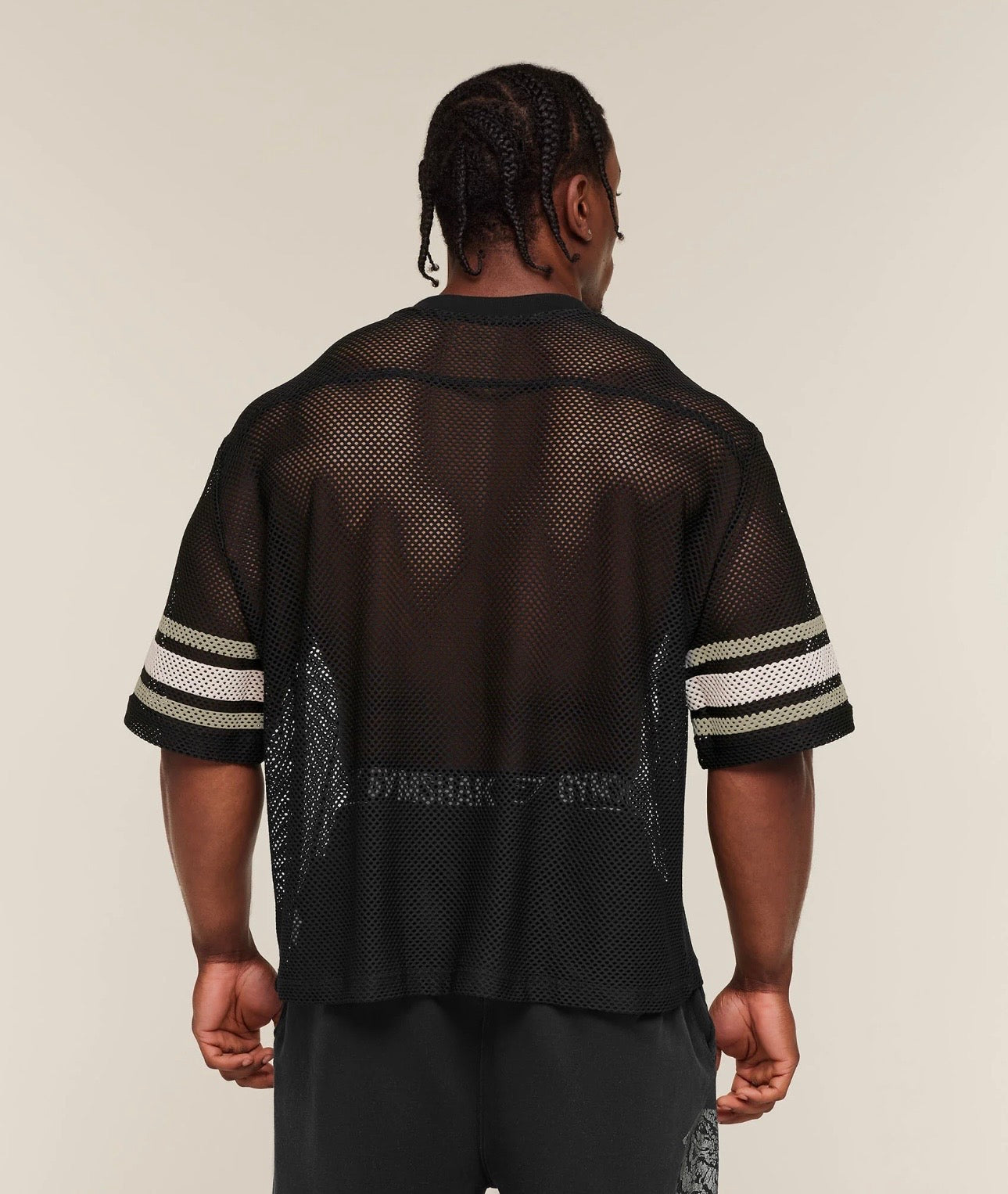 GYMSHARK COLLECTIVE MESH CONTRAST JERSEY (BLACK)
