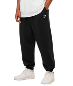 GYMSHARK CREST OVERSIZED JOGGERS (BLACK)
