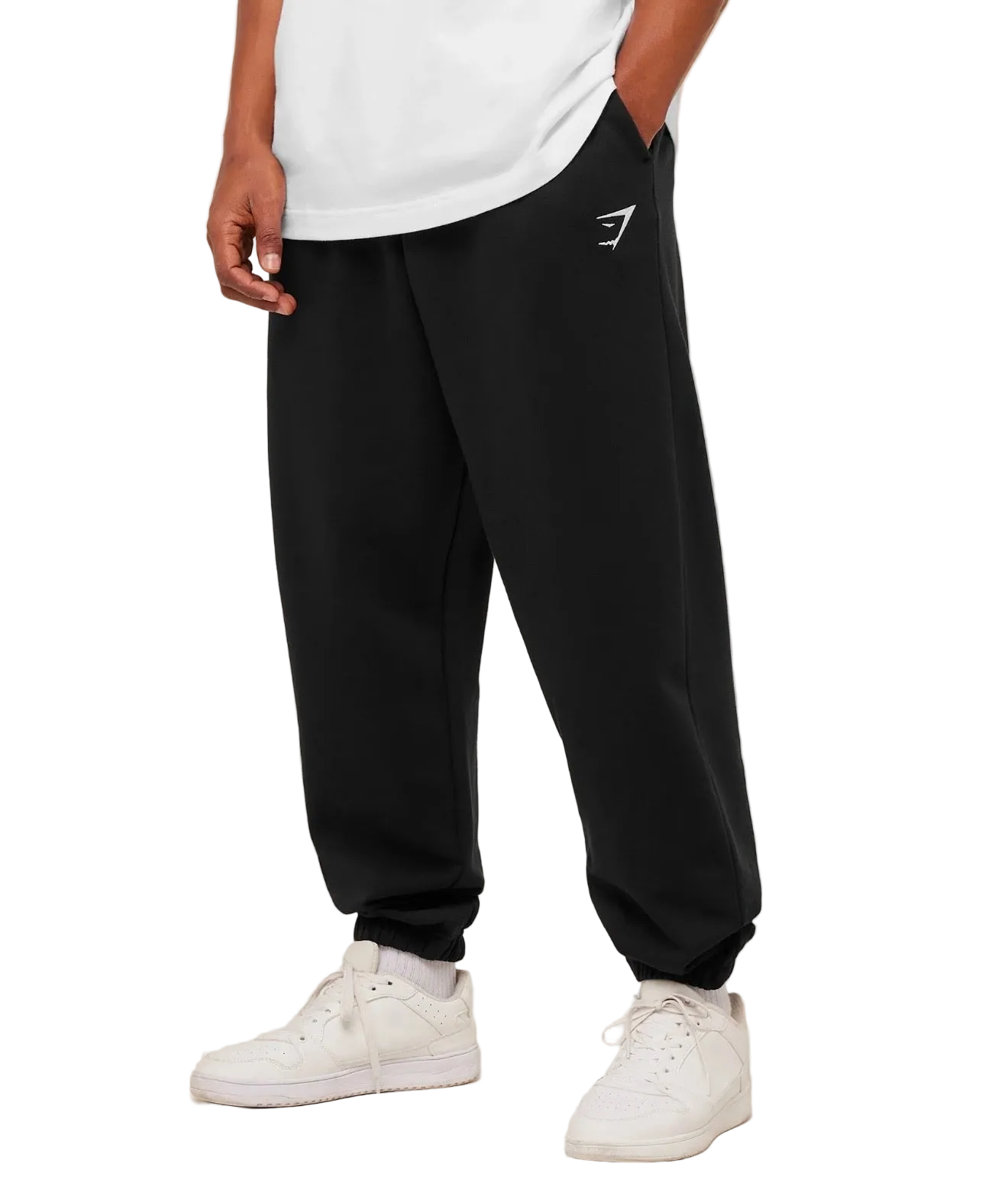 GYMSHARK CREST OVERSIZED JOGGERS (BLACK)
