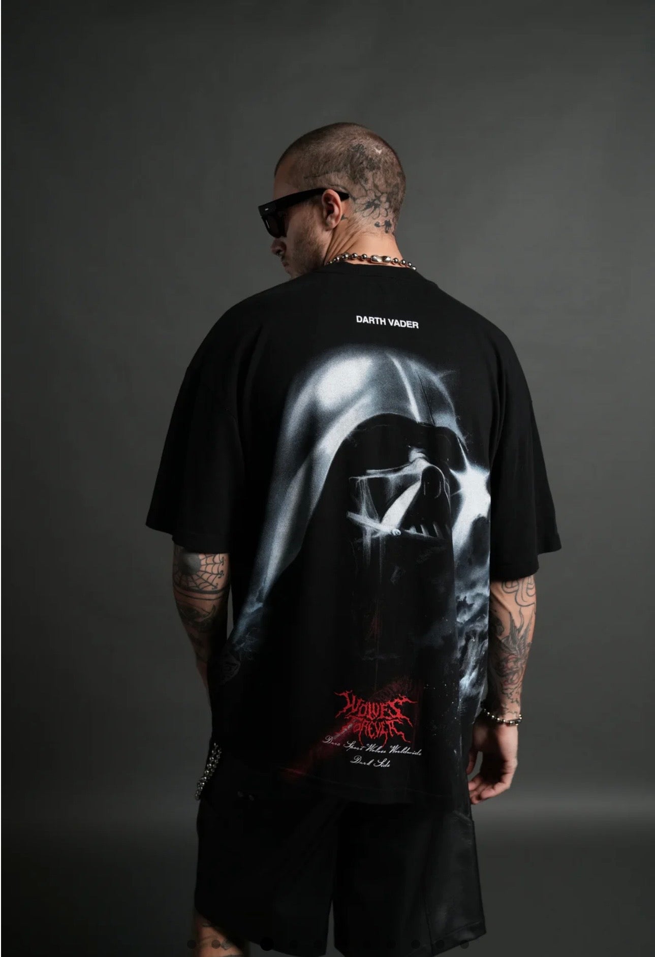DARK POWER “SIDE BY SIDE” SERIES PREMIUM OVERSIZED TEEIN BLACK