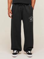 GYMSHARK RETRO COLLEGIATE GRAPHIC WIDE LEG PANTS (BLACK)