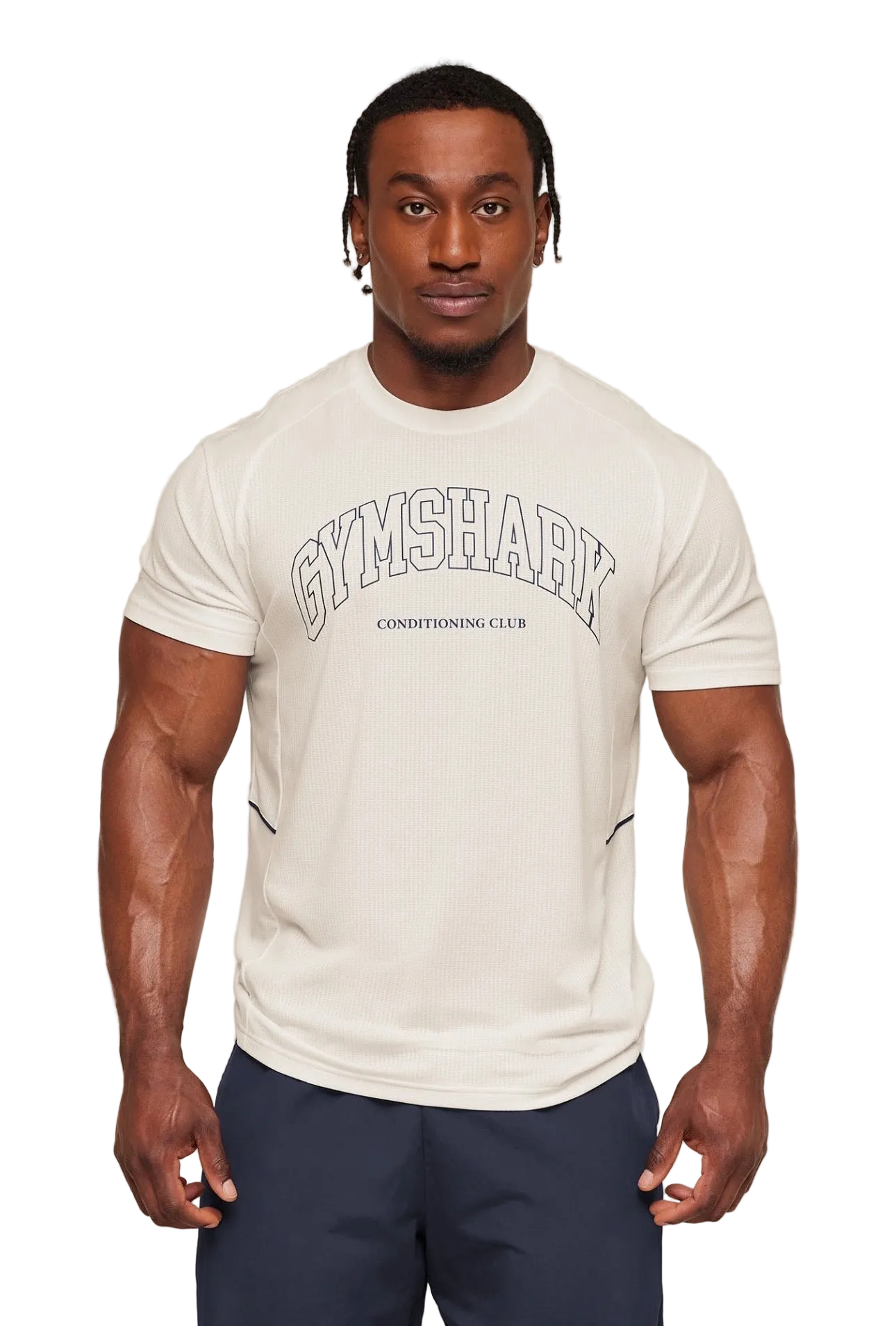 GYMSHARK COLLEGIATE TECH T-SHIRT (SOFT WHITE)