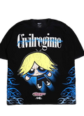 ROWDY BLUE AMERICAN CLASSIC OVERSIZED TEE IN VINTAGE BLACK