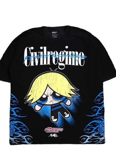 ROWDY BLUE AMERICAN CLASSIC OVERSIZED TEE IN VINTAGE BLACK