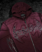 RUINED OVERSIZED ZIP-UP HOODIE (VIOLA)