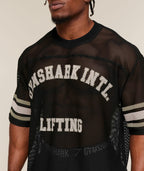 GYMSHARK COLLECTIVE MESH CONTRAST JERSEY (BLACK)