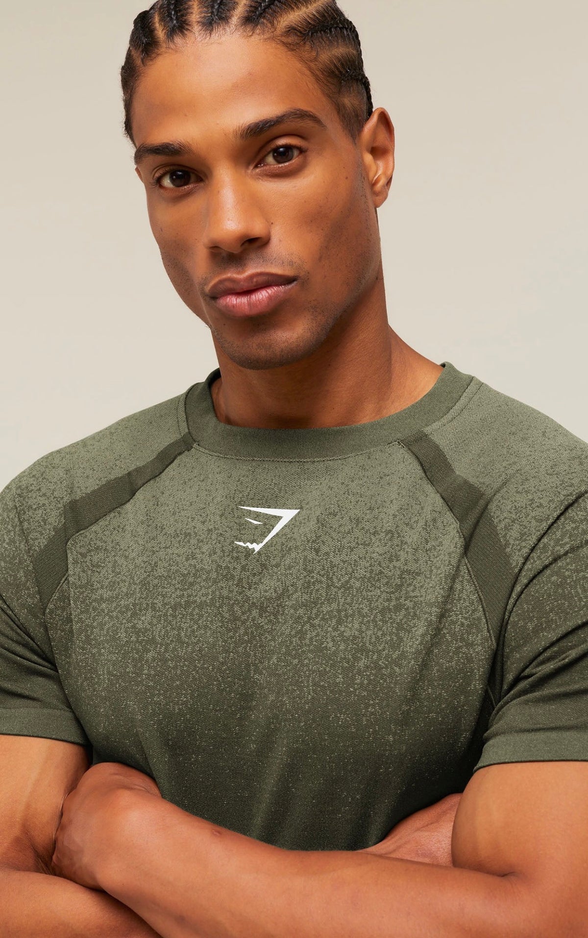GYMSHARK SHADOW SEAMLESS T-SHIRT (CORE OLIVE)