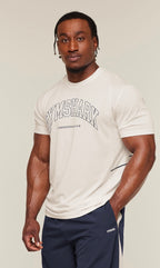 GYMSHARK COLLEGIATE TECH T-SHIRT (SOFT WHITE)