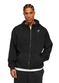 GYMSHARK ESSENTIAL OVERSIZED ZIP UP HOODIE (BLACK)