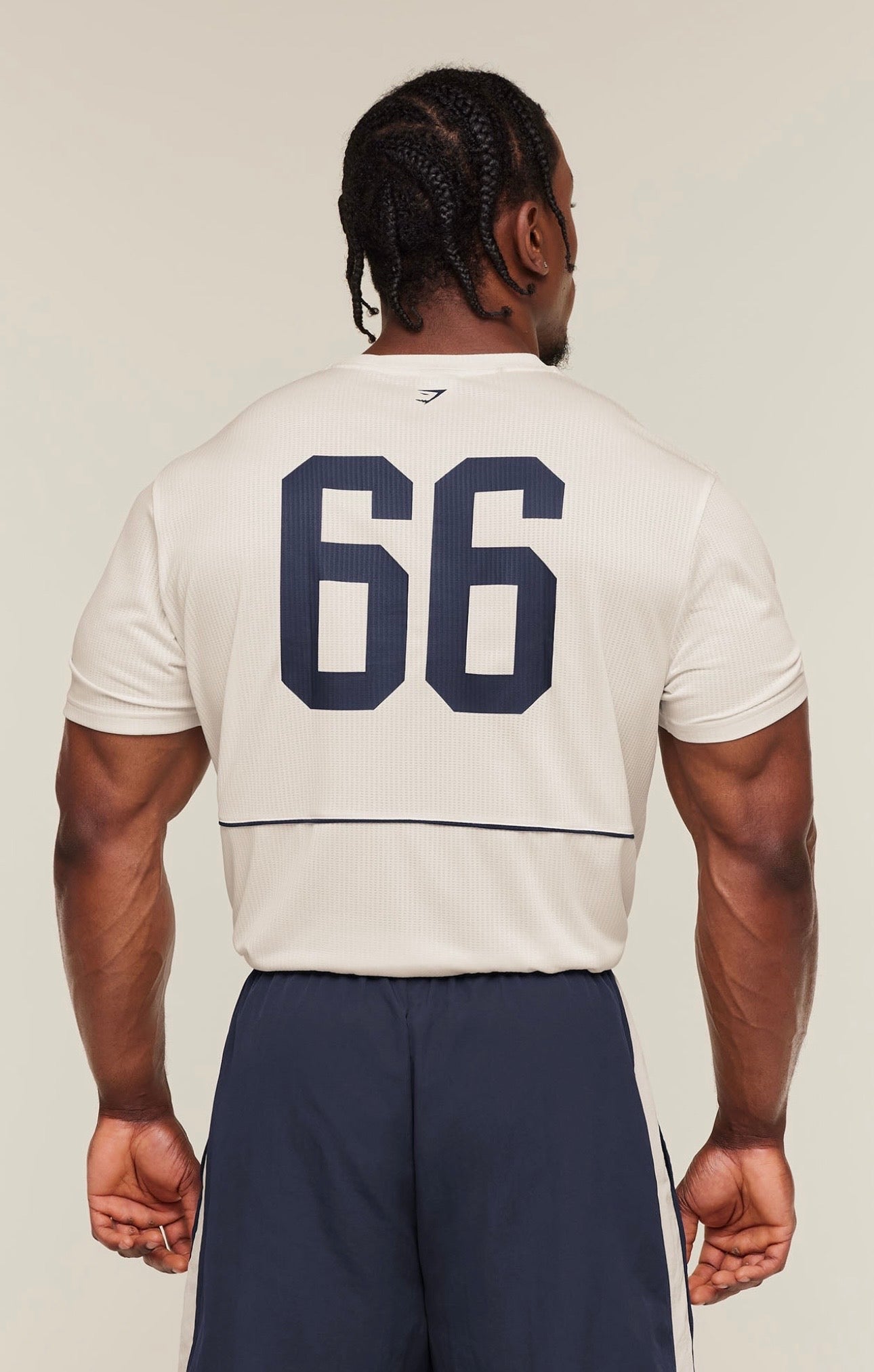 GYMSHARK COLLEGIATE TECH T-SHIRT (SOFT WHITE)