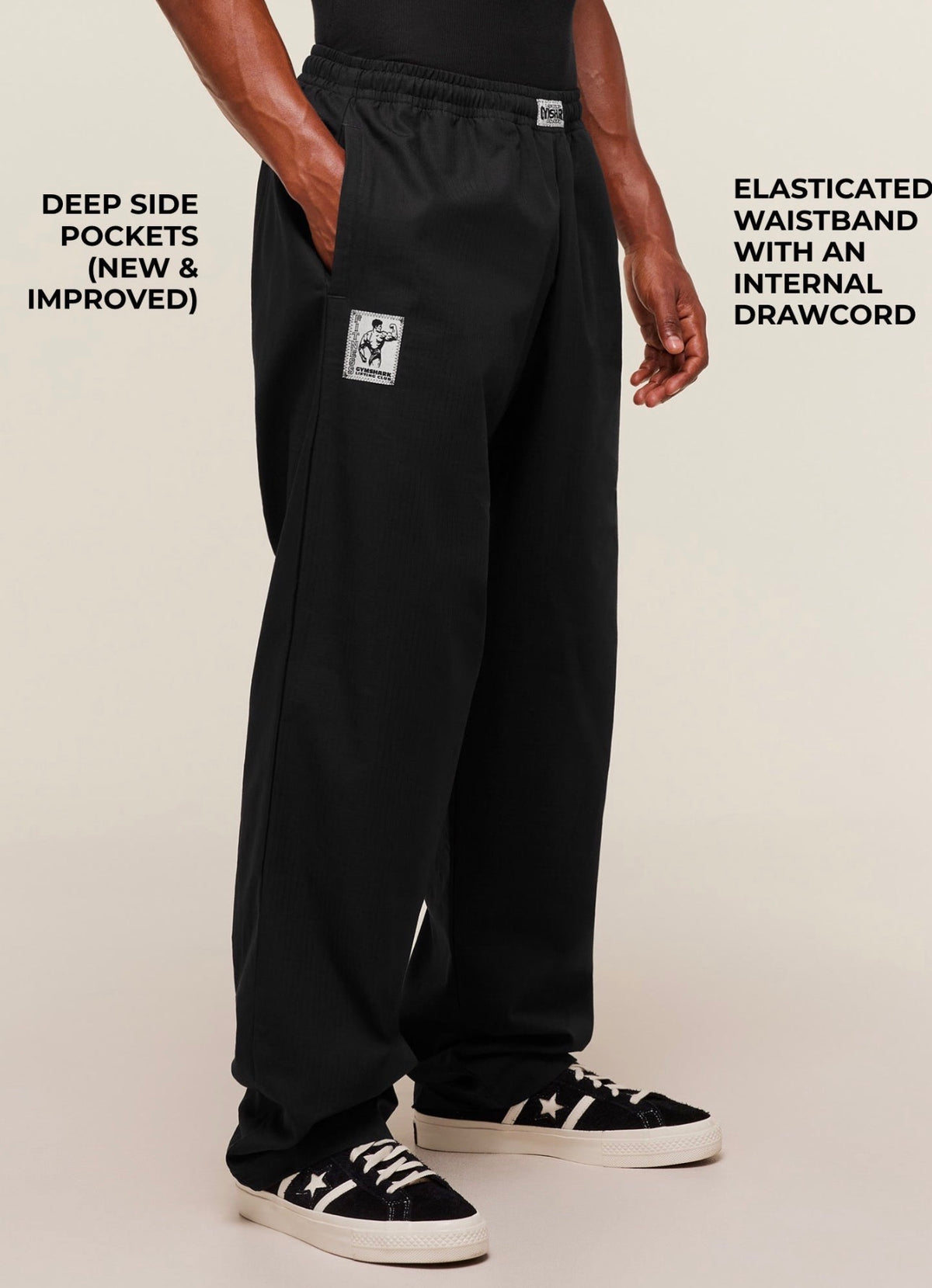 GYMSHARK STRAIGHT LEG PUMPER PANTS (BLACK)