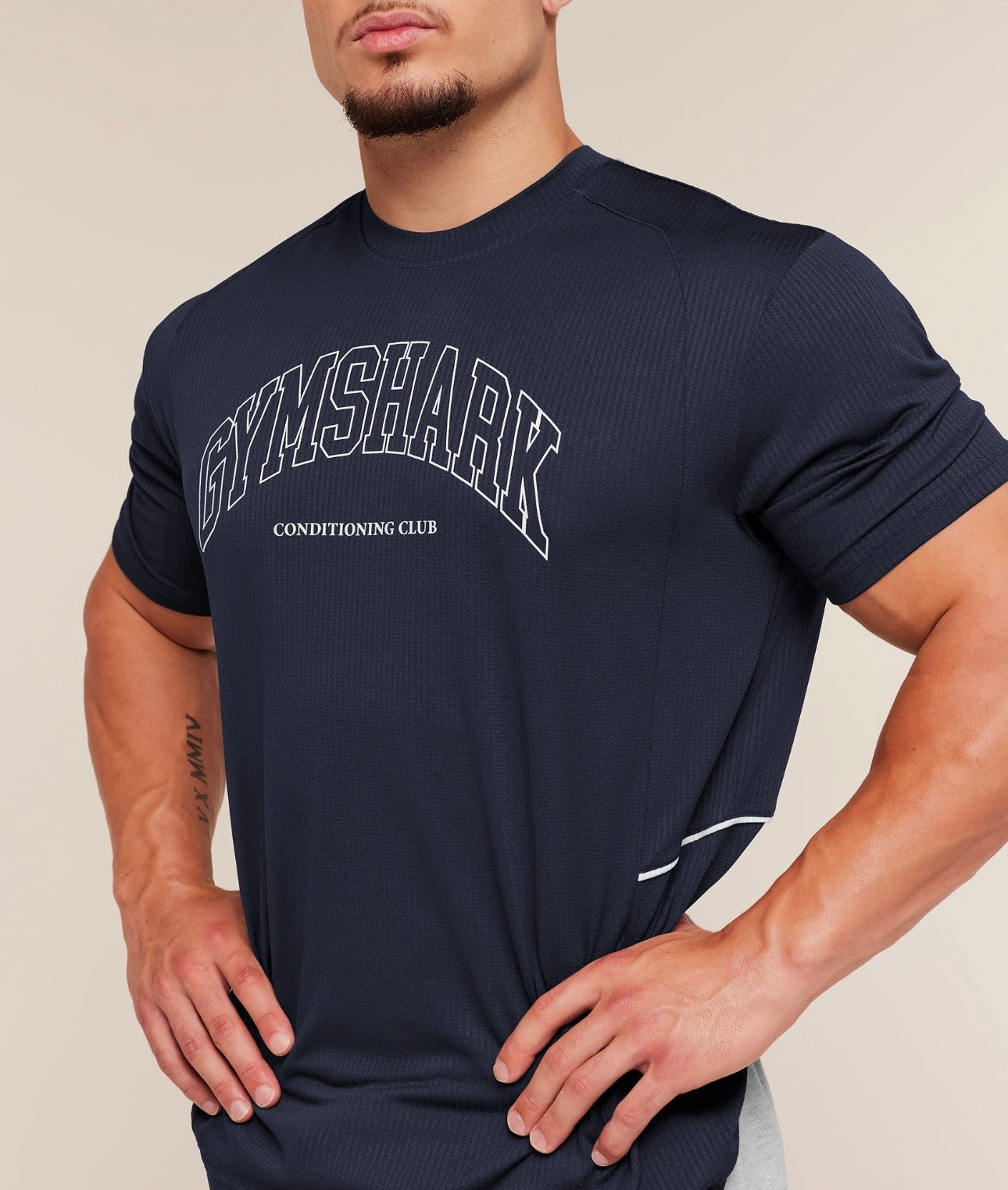 GYMSHARK COLLEGIATE TECH T-SHIRT (HEAVY BLUE)