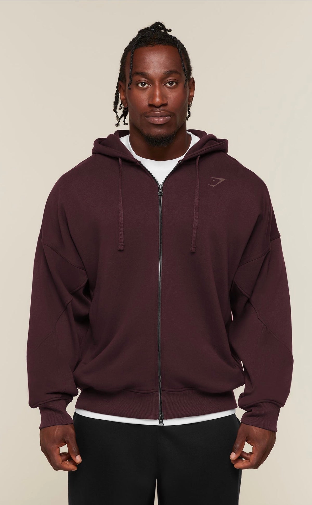 GYMSHARK POWER ZIP UP HOODIE (CHERRY PURPLE)