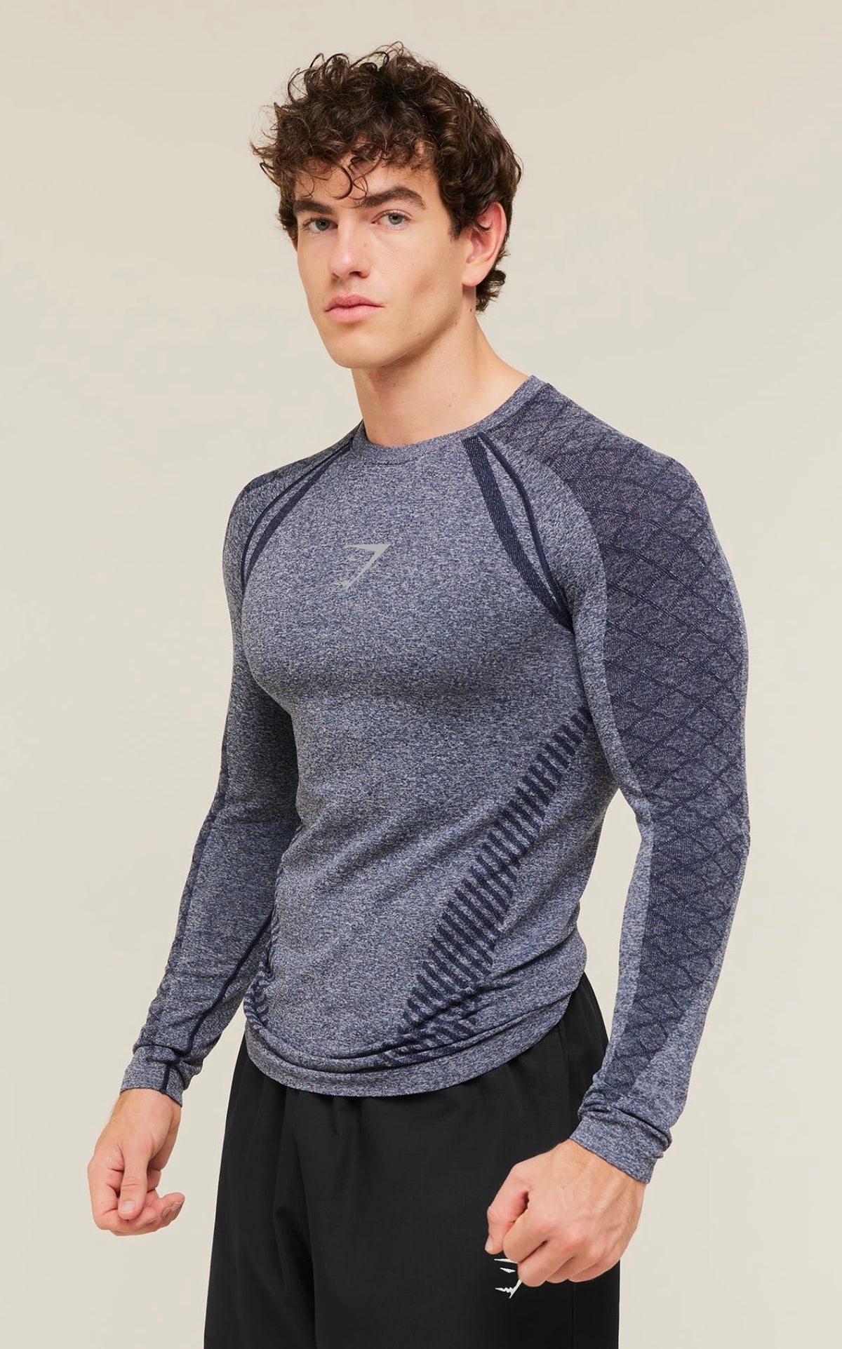GYMSHARK DEVANT SEAMLESS LONG SLEEVE (HEAVY BLUE)