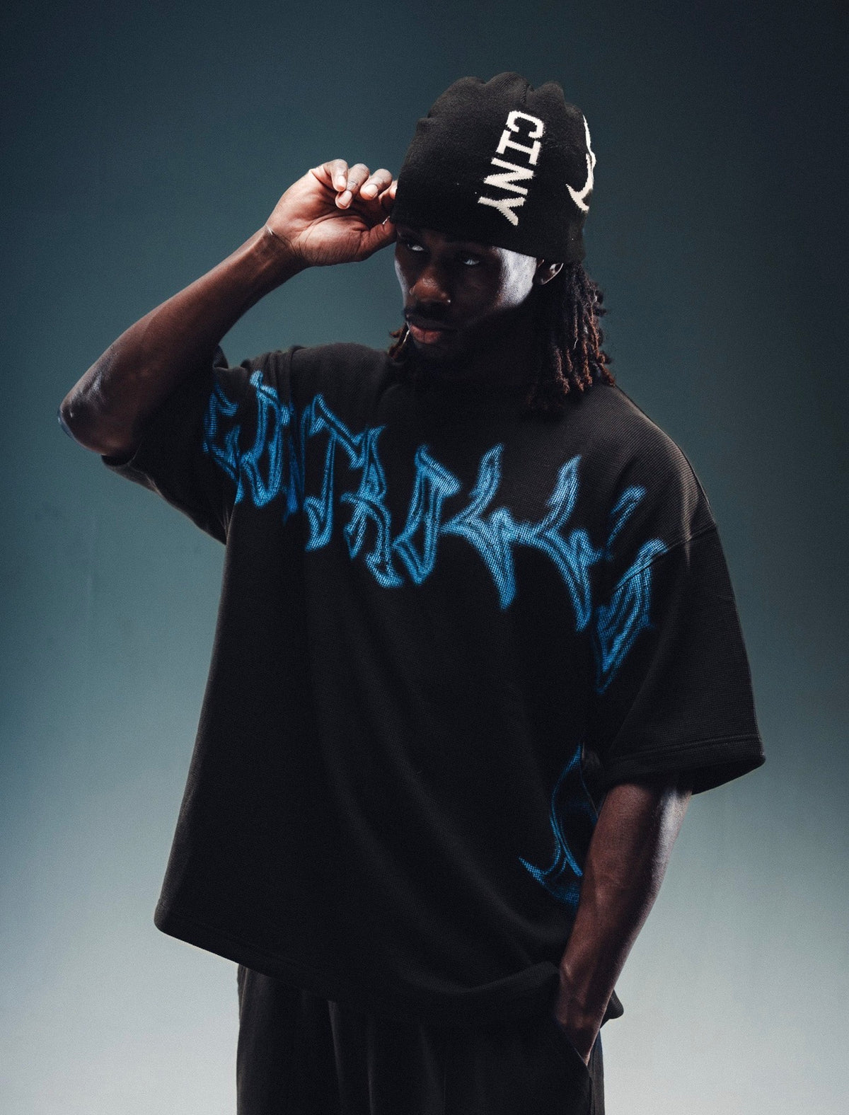 NY PUMP COVER (BLACK W/BLUE)