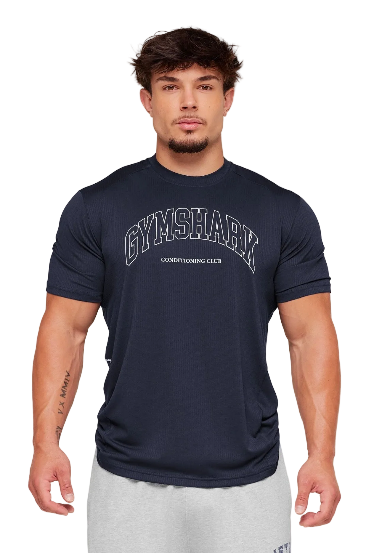 GYMSHARK COLLEGIATE TECH T-SHIRT (HEAVY BLUE)