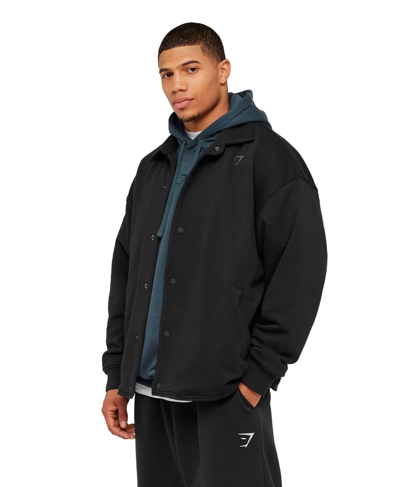GYMSHARK POWER COACH JACKETS (BLACK/ASPHALT GREY)