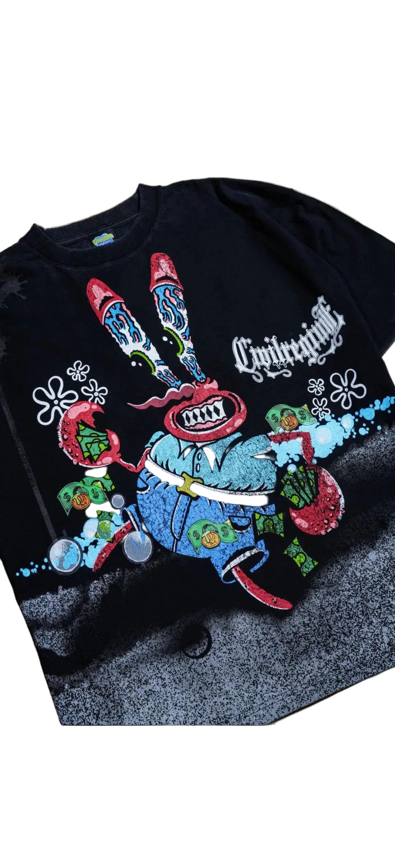 CIVIL REGIME (MONEYS MONEY “SIDE BY SIDE” 199X OVERSIZED TEE IN VINTAGE BLACK)