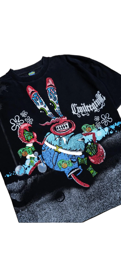 CIVIL REGIME (MONEYS MONEY “SIDE BY SIDE” 199X OVERSIZED TEE IN VINTAGE BLACK)