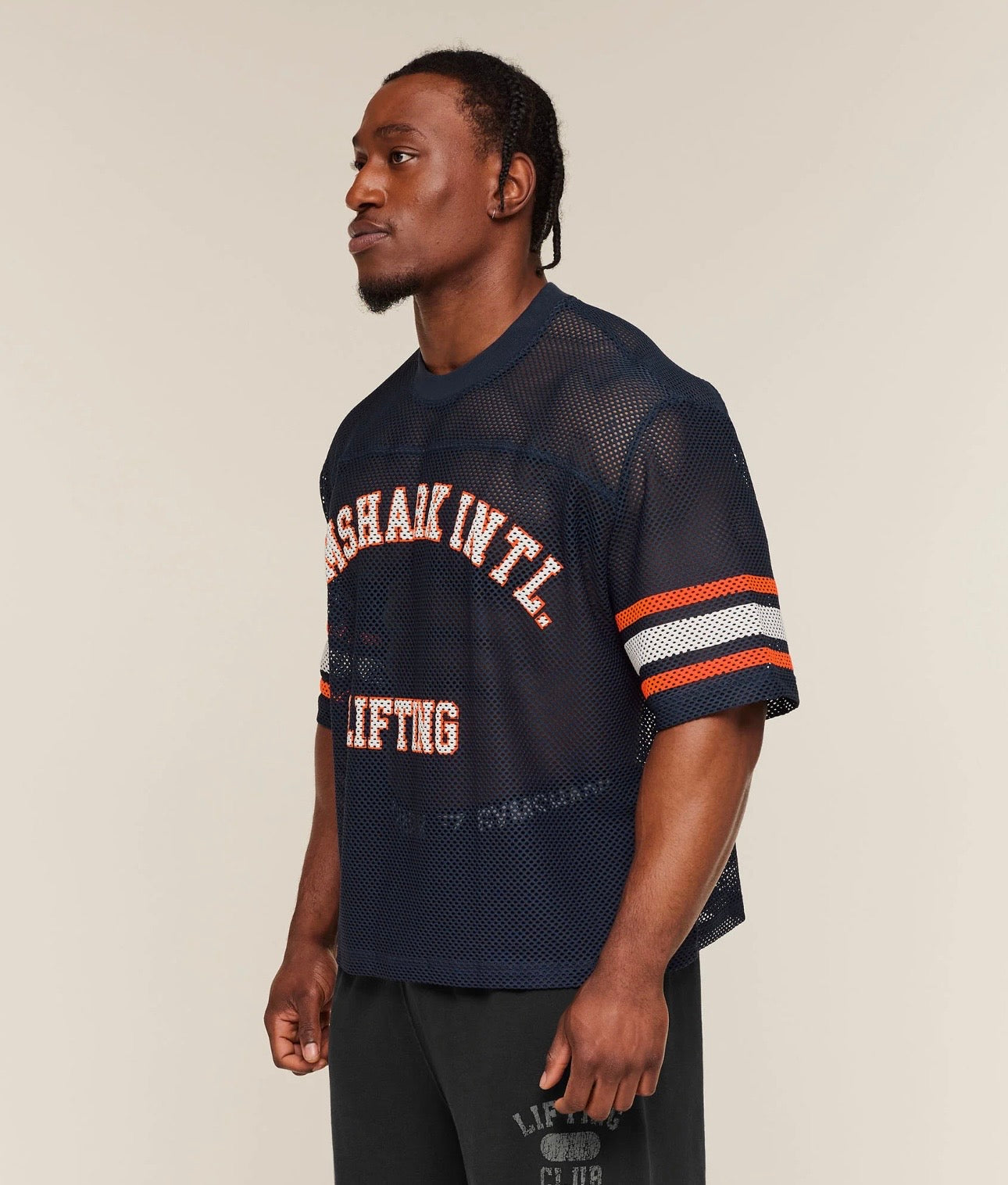 GYMSHARK COLLECTIVE MESH CONTRAST JERSEY (HEAVY BLUE)