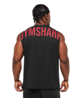GYMSHARK POWER CUT OFF TANK (BLACK/CONDITION RED)