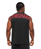 GYMSHARK POWER CUT OFF TANK (BLACK/CONDITION RED)
