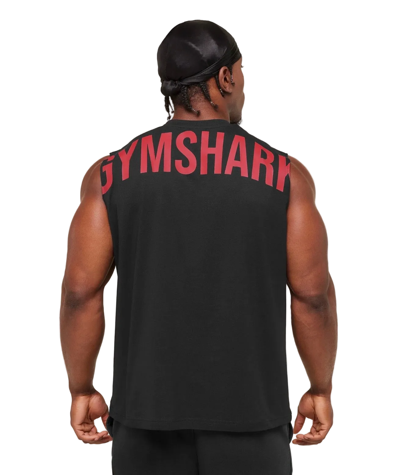 GYMSHARK POWER CUT OFF TANK (BLACK/CONDITION RED)
