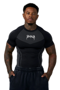 WARRIOR X COMPRESSION TEES-4065 (BLACK/GREY)