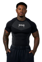 WARRIOR X COMPRESSION TEES-4065 (BLACK/GREY)