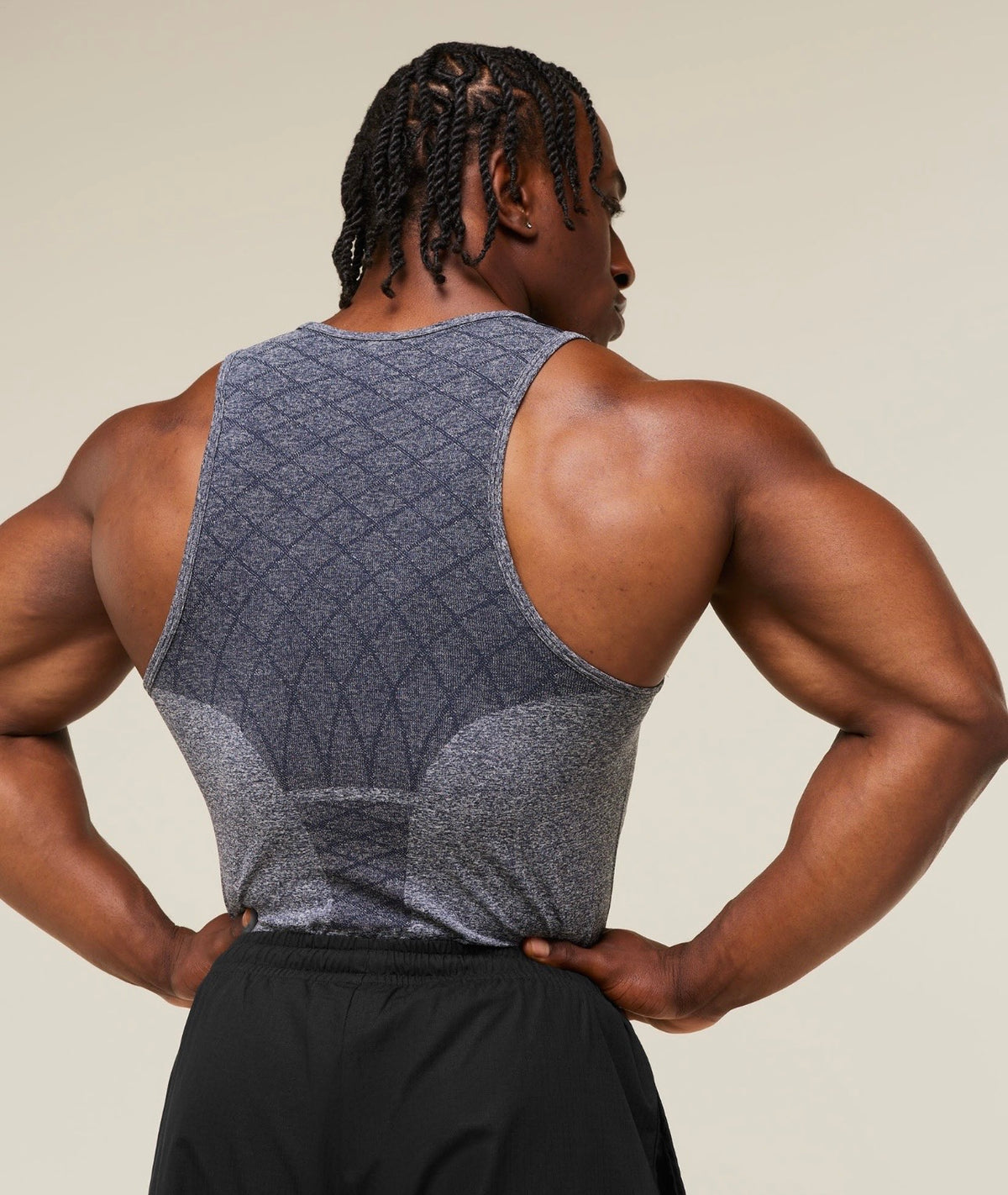 GYMSHARK DEVANT SEAMLESS TANK (HEAVY BLUE)