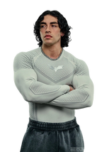 BATMAN COMPRESSION LONGSLEEVES-8004 (OFF-WHITE)